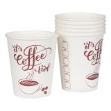 Set Pahare Carton, Model &quot;It&#039;s Coffee Time&quot;, Capacitate 240 ml, 30 Bucăți, Oem