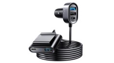 &Icirc;ncărcător auto Joyroom, 2xPD + 2xQC3.0, 75W, 1.5m, negru (JR-CL05)