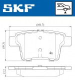 Set placute frana spate SKF VKBP90407