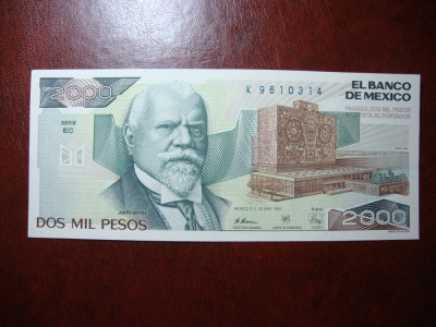 MEXIC 2000 PESOS 1989 UNC foto