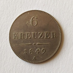 Austria - 6 Kreuzer 1849 A - Argint