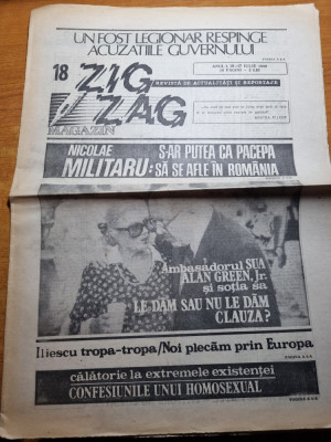 Ziarul Zig-Zag 10-17 iulie 1990-interviu nicu ceausescu,nicolae militaru foto