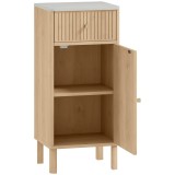 Dulap de baie HOMCOM Slim cu sertar si usa, 36 x 30 x 80 cm, Culoare Stejar