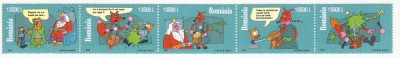 Romania, LP 1572/2001, Benzi desenate, straif de 5 marci, MNH foto