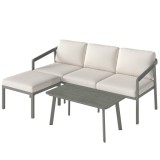 Outsunny Set de Grădină din 3 Piese, Mobilier de Exterior, Maro | Aosom Romania