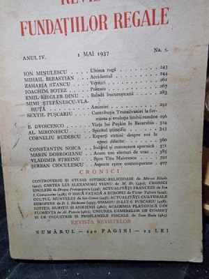 Revista Fundatiilor Regale Anul IV 1 Mai 1937 Nr. 5 foto