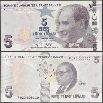 !!! TURCIA - 5 LIRE L.1970 2009 (2021) - P 222 f - UNC / SERIA F foto