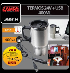 TERMOS 24V PLUS USB 400ML LAMPA 45 - T2P3587 foto