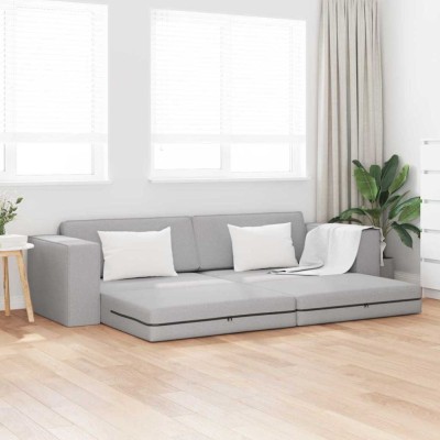vidaXL Canapea extensibilă de podea Gri de nor 245 x 78 x 77 cm foto