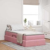 Cumpara ieftin Pat cu saltea si spatiu de depozitare Roz 90 x 200 cm Catifea