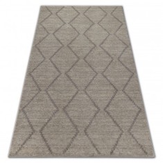 Covor Soft 8036 Caro etnic crem si maro deschis, 120x170 cm