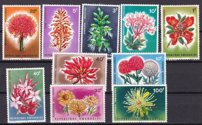 Rwanda 1966 flori MI 157-166 MNH
