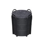Set 18 suporturi pentru pahare Hoomil, D 10 cm, pasla, gri inchis