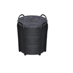 Set 18 suporturi pentru pahare Hoomil, D 10 cm, pasla, gri inchis