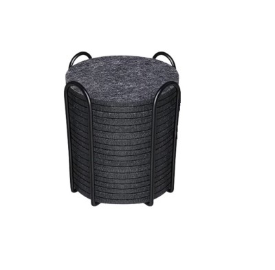 Set 18 suporturi pentru pahare Hoomil, D 10 cm, pasla, gri inchis foto