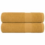 Cumpara ieftin Prosoape de dus, FROGN, 2 buc., aurii, 70x140 cm, 360 g/m&sup2;