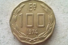 MONEDA 100 ESCUDOS 1974-CHILE foto