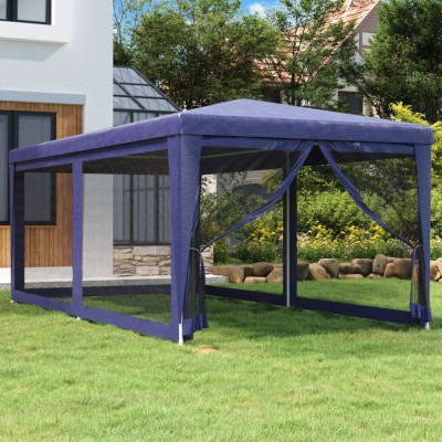 vidaXL Cort de petrecere cu 6 pereți din plasă, albastru, 3x6 m, HDPE 319237 foto