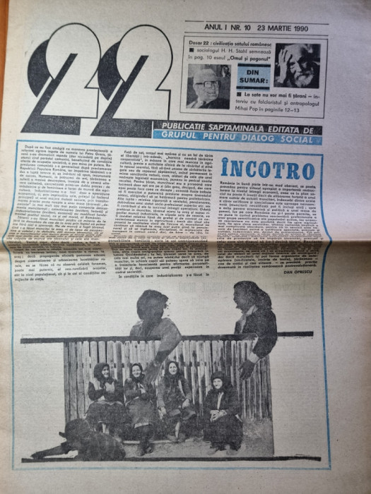 ziarul &quot;22&quot; 23 martie 1990-interviu mihai pop