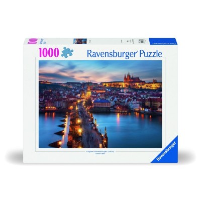 Ravensburger - Puzzle Praga noaptea 1000 piese design nou foto