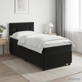 Cumpara ieftin Pat boxspring cu saltea cu benzi LED Negru 80 x 200 cm Catifea