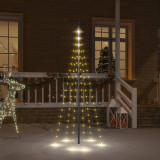 VidaXL Brad de Crăciun pe catarg, 108 LED-uri, alb cald, 180 cm