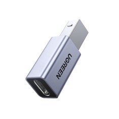 ADAPTOR USB Ugreen, &amp;quot;US382&amp;quot; USB Type-C(M) la USB-B(T), viteza max 480Mb/s, aluminiu, gri &amp;quot;20120&amp;quot; (timbru verde 0.18 lei) - 6957303821204 foto