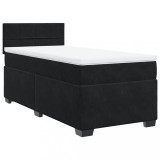 Cumpara ieftin Pat box spring cu saltea, negru, 100x200 cm, catifea