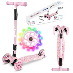 Trotineta copii pliabila, reglabila, roti luminoase, Vento Candy, 3+ ani, pana la 50 kg, Kidwell