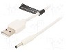 Cablu alimentare DC, DC 3,5/1,35 mufa, USB A mufa, alb, 1m, VENTION - CEXWF