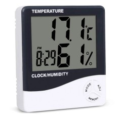 Termometru Meteo FOXMAG24&reg; profesional cu Higrometru Digital Interior si Exterior, Display LCD, Design Slim, Ceas, Valori Min/Max