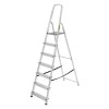 Scara Aluminiu 6 Trepte cu Platforma Drabest, 2.15m, 125kg, Semiprofesionala, Argintiu