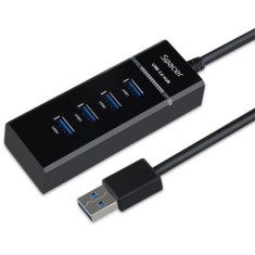 HUB extern SPACER, porturi USB: USB 3.0 x 4, conectare prin USB3.0, cablu 15cm lungime
