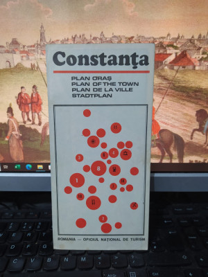 Constanța, Plan oraș, hartă și text &amp;icirc;n patru limbi, ONT Rom&amp;acirc;nia, 1970, 109 foto