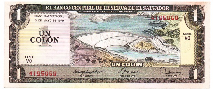 El Salvador 1 Colon 1979 P-125 aUNC
