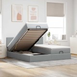 Cumpara ieftin Cadru de pat otoman cu saltele Gri deschis 180x200cm Material