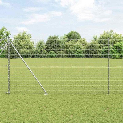 vidaXL &amp;Icirc;ngrădire cu st&amp;acirc;lpi Argintiu 1.5 x 10 m Oțel foto