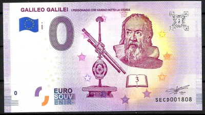 !!! 0 EURO SOUVENIR - ITALIA , GALILEO GALILEI - 2020.1 - UNC // NU TRIMIT PRIN CURIER foto