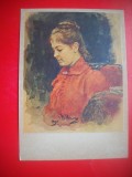 HOPCT 23009 PORTRET E V LAVROVA 1890--MUZEUL ERMITAJ - I REPIN 1844-1930 --RUSIA- -CP PICTURA -NECIRCULATA