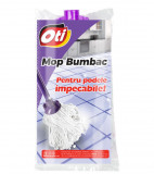 Rezerva mop bumbac OTI cu montura mov si fibre albe, 200 g