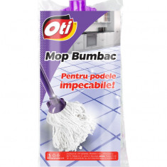 Rezerva mop bumbac OTI cu montura mov si fibre albe, 200 g