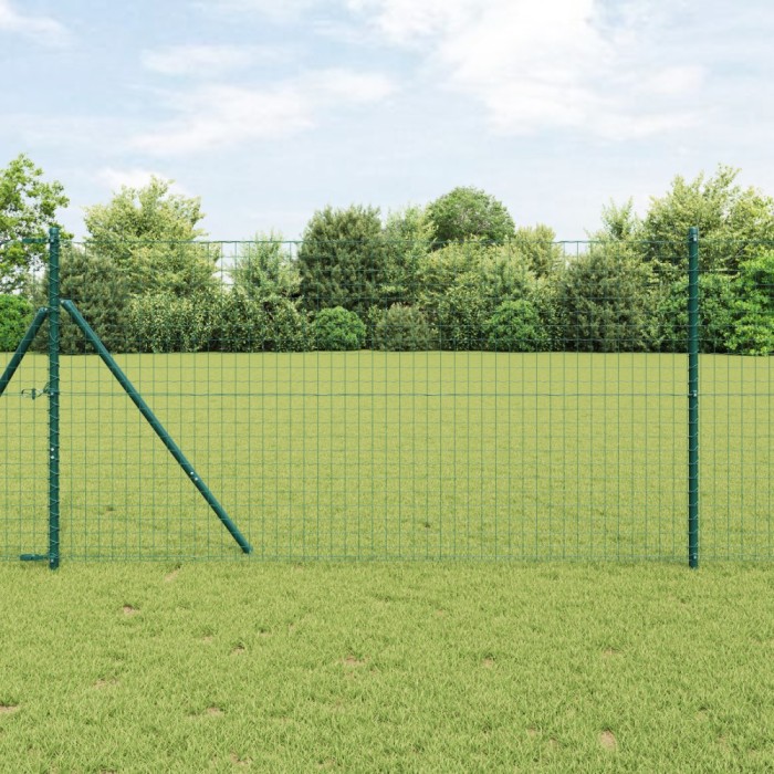 vidaXL St&acirc;lpi de Gard 12 pcs Verde 160 cm Oțel vopsit &icirc;n pulbere