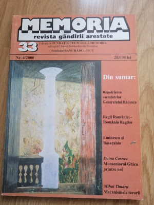 Memoria. Revista gandirii arestate 33 Nr. 4/2000 foto
