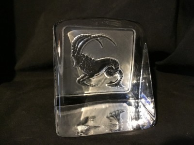 Prespapier cristal design Paul Isling realizat de Nypro Sweden zodia Capricorn ! foto