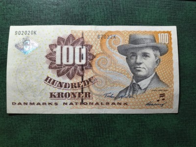 DANEMARCA 100 KRONER 2003 VF foto