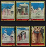 Timbre Ajman 1972: Picturi Giotto, Scene Sf. Ana &amp; Ioachim - Serie Completa