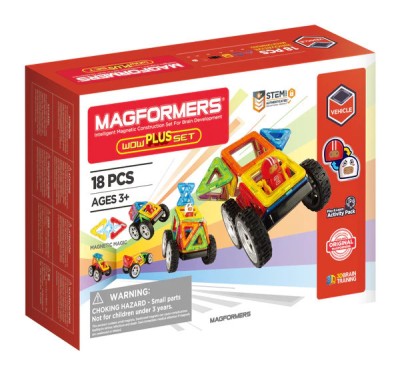 Set magnetic de construit- Magformers Wow Plus, 18 piese foto