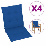 Perne scaun de grădină, 4 buc., albastru regal, 100 x 50 x 3 cm