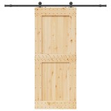 VidaXL Ușă glisantă cu set de feronerie 95x210 cm, lemn masiv de pin