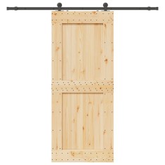 vidaXL Ușă glisantă cu set de feronerie 95x210 cm, lemn masiv de pin 3332722
